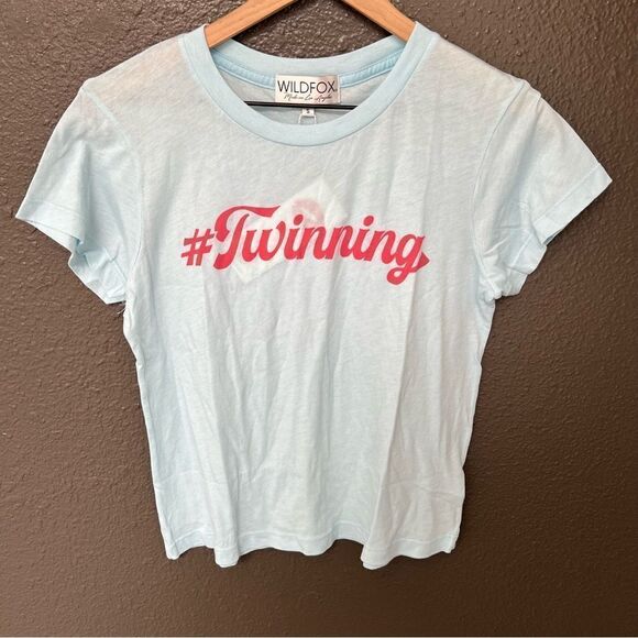 NWT Revolve x Wildfox Couture Twinning No9 Tee in Honolulu Blue | size S - Picture 4 of 10